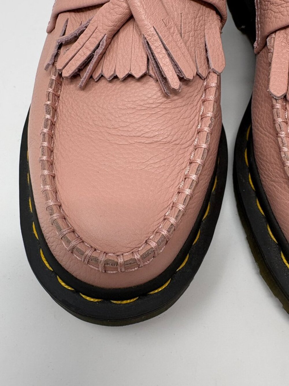 Dr. Martens Adrian Virginia Leather Tassel Loafers in Neutral Light Pink Size 7 - Picture 7 of 10